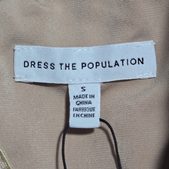 Dress The Population Blair Plunging Fit Flare Formal Sequins Lace Dress Small - Picture 12 of 13